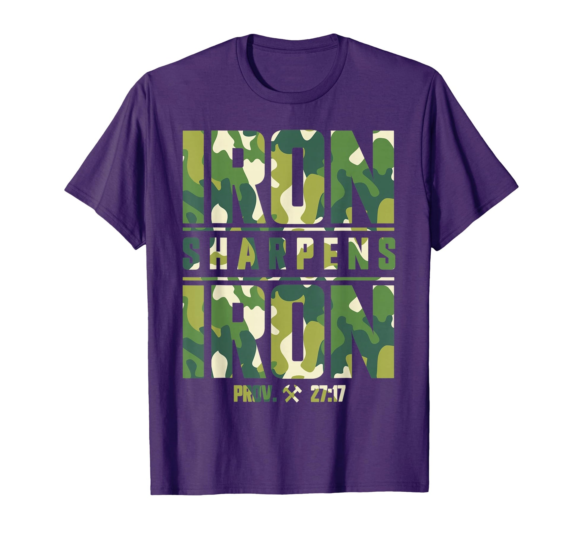 Iron Sharpens Iron Christian Camo T-Shirt - Aesthetic Graphic Men Women - T-Shirt, Sweatshirt, Hoodie