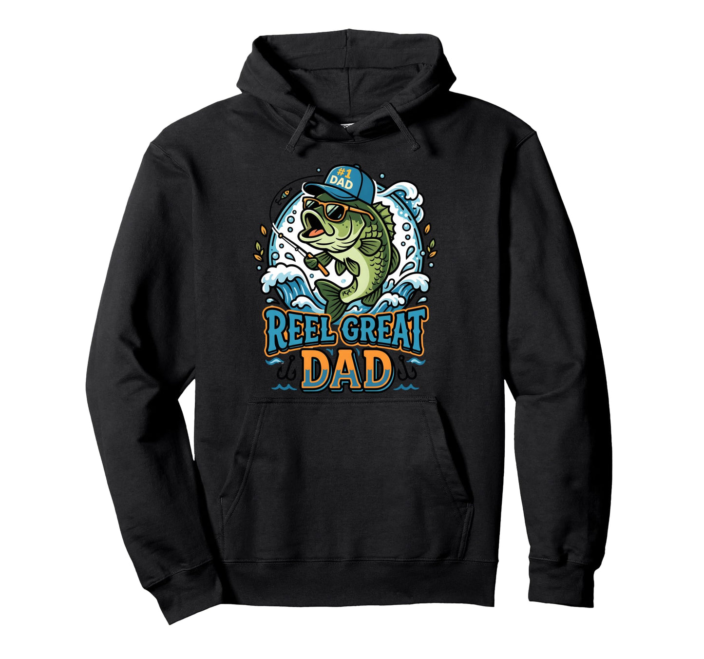 Reel Great Dad Lake Life Angler Hoodie - Casual Everyday Wear Men Women - T-Shirt, Sweatshirt, Hoodie