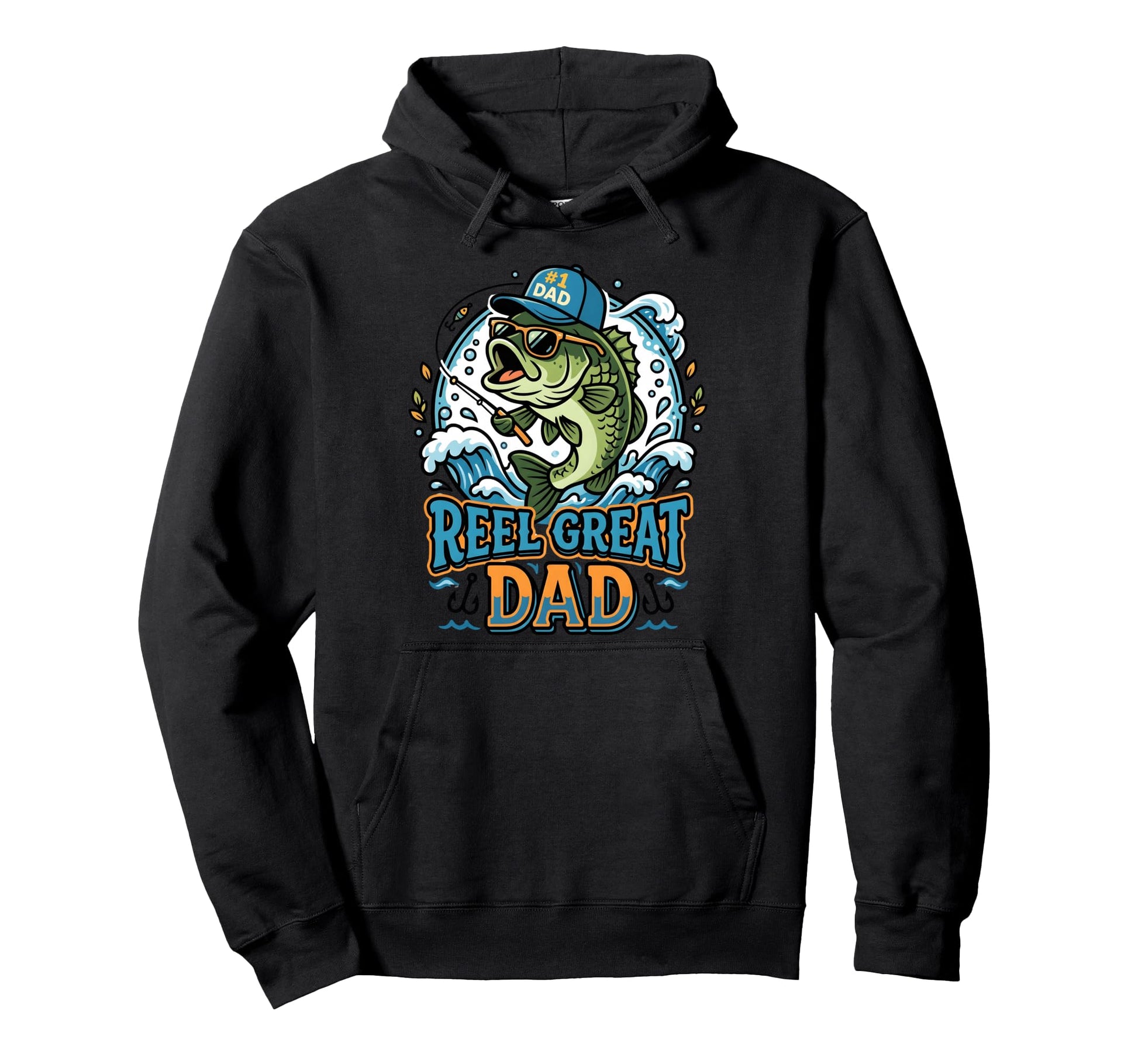 Reel Great Dad Lake Life Angler Hoodie - Casual Everyday Wear Men Women - T-Shirt, Sweatshirt, Hoodie