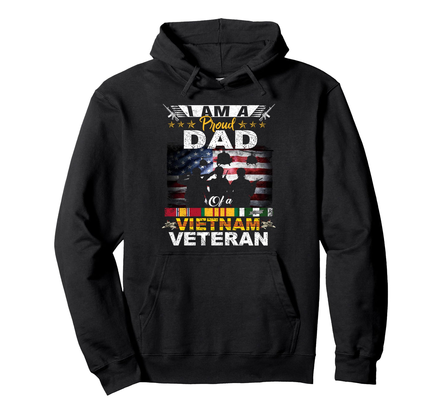 Proud Dad Vietnam Veteran Us Flag Hoodie - Aesthetic Graphic for Adults - T-Shirt, Sweatshirt, Hoodie