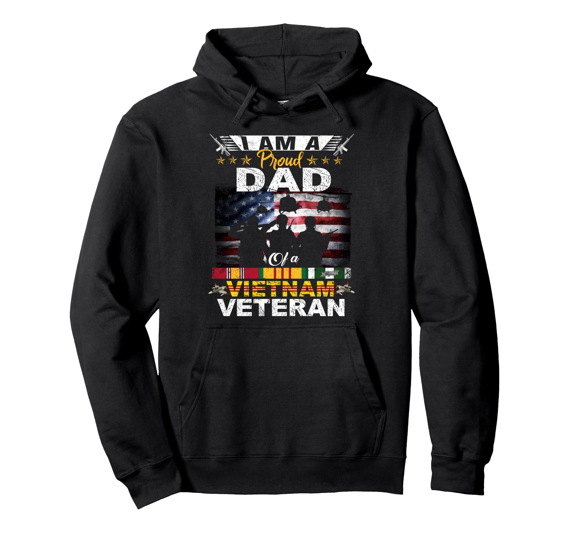 Proud Dad Vietnam Veteran Us Flag Hoodie - Aesthetic Graphic for Adults - T-Shirt, Sweatshirt, Hoodie