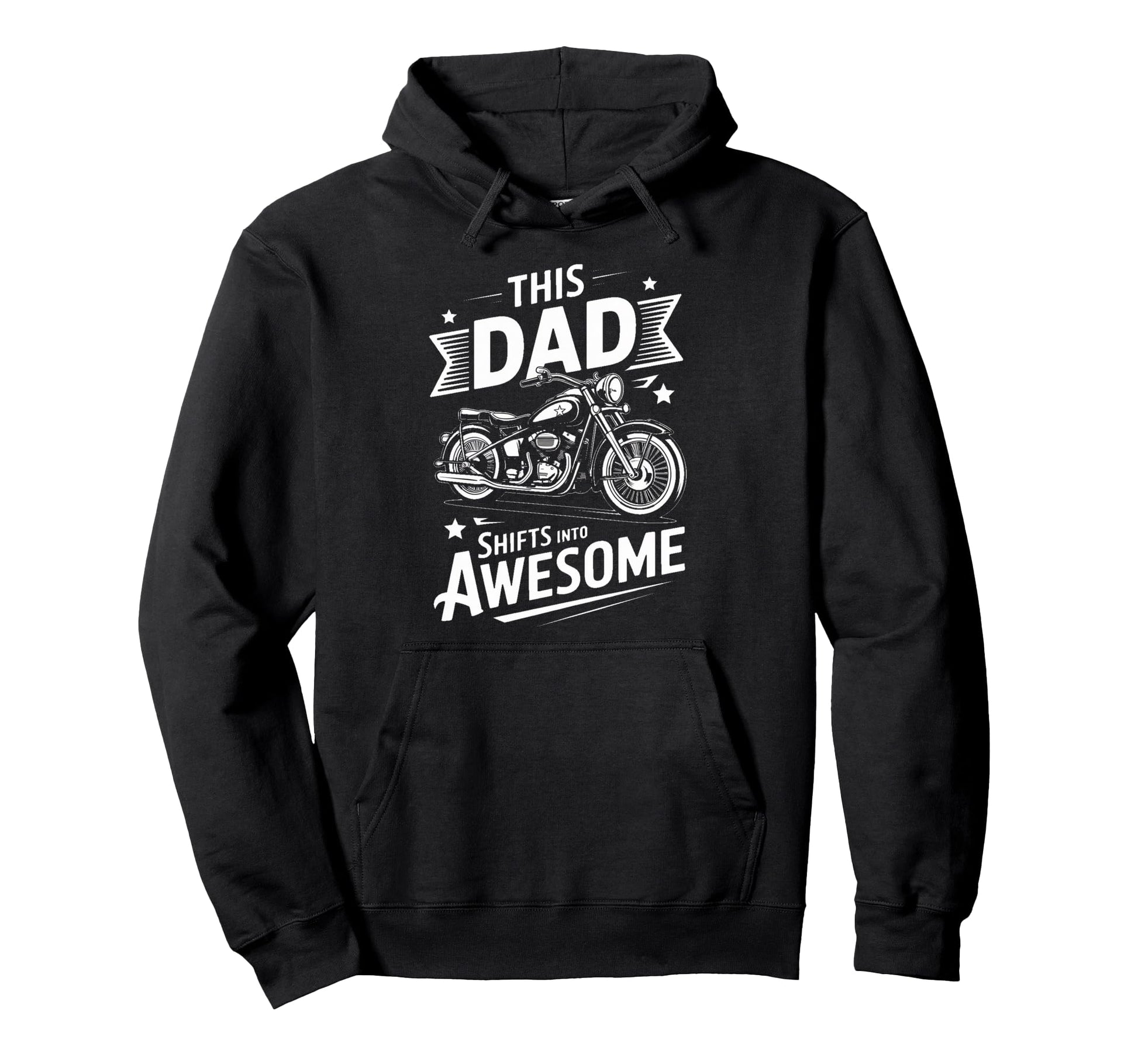 This Dad Shifts Into Awesome Biker Dad Hoodie - Aesthetic Graphic Unisex - T-Shirt, Sweatshirt, Hoodie