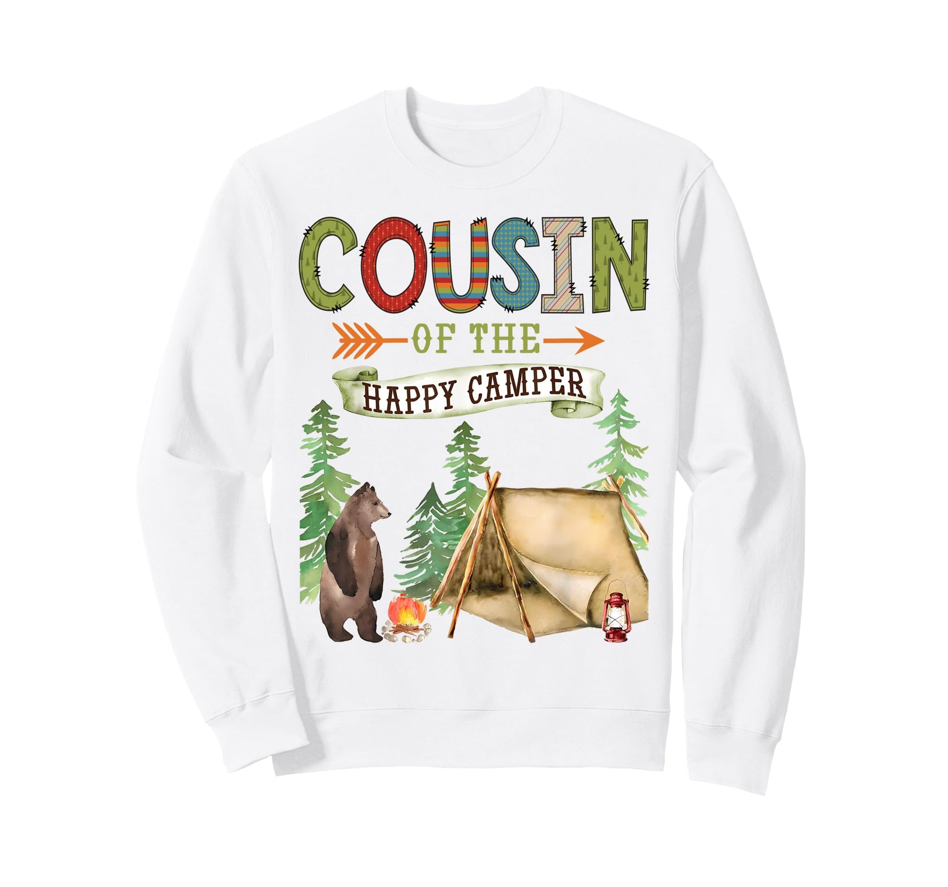 Cousin Happy Camper First Sweatshirt - Casual Everyday Wear Men Women - T-Shirt, Sweatshirt, Hoodie