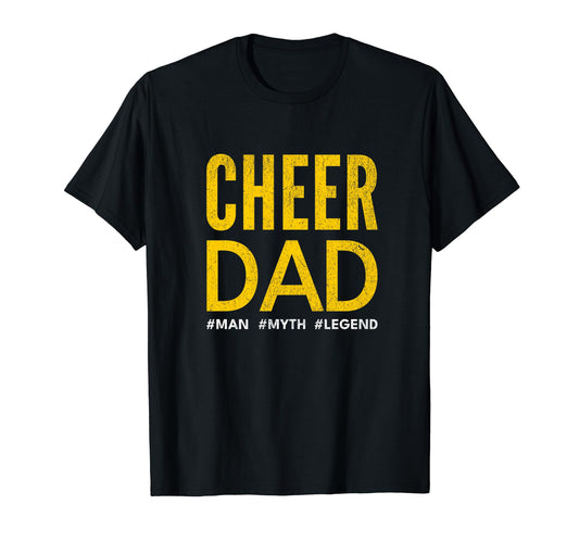 Cheer Dad Yellow Cheerleading T-Shirt - Casual Everyday Wear Men Women - T-Shirt, Sweatshirt, Hoodie