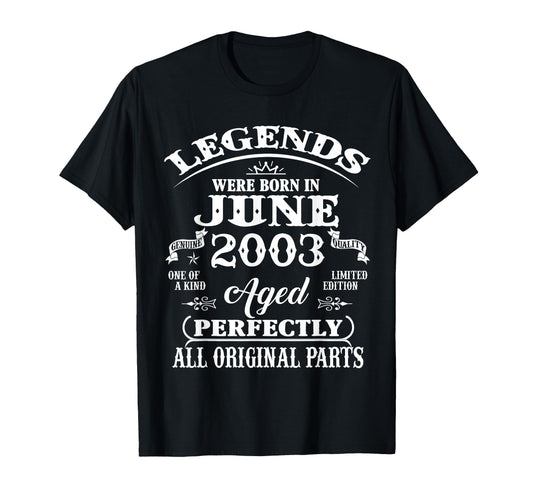 23Rd Birthday Gift Legend Born June T-Shirt - Streetwear Style Men Women - T-Shirt, Sweatshirt, Hoodie