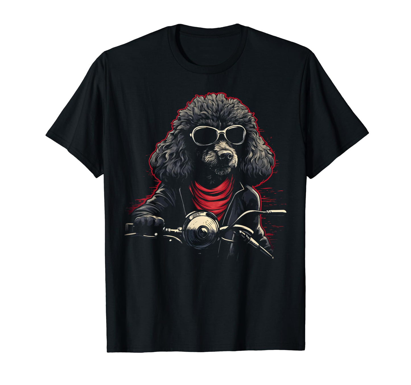Motorcycle Dad Biker Dog Poodle Dad Rider T-Shirt - Novelty Apparel Unisex - T-Shirt, Sweatshirt, Hoodie
