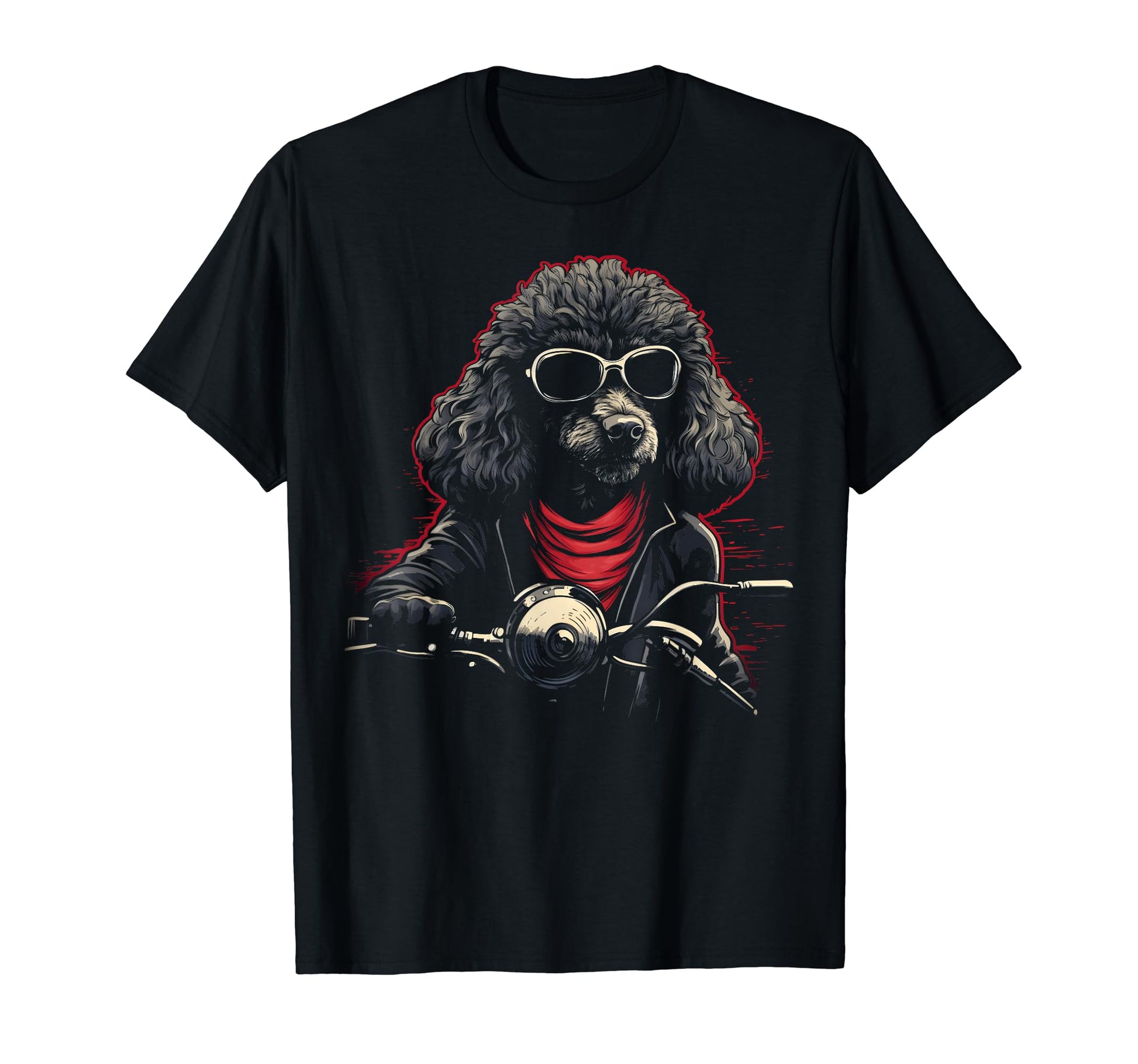 Motorcycle Dad Biker Dog Poodle Dad Rider T-Shirt - Novelty Apparel Unisex - T-Shirt, Sweatshirt, Hoodie