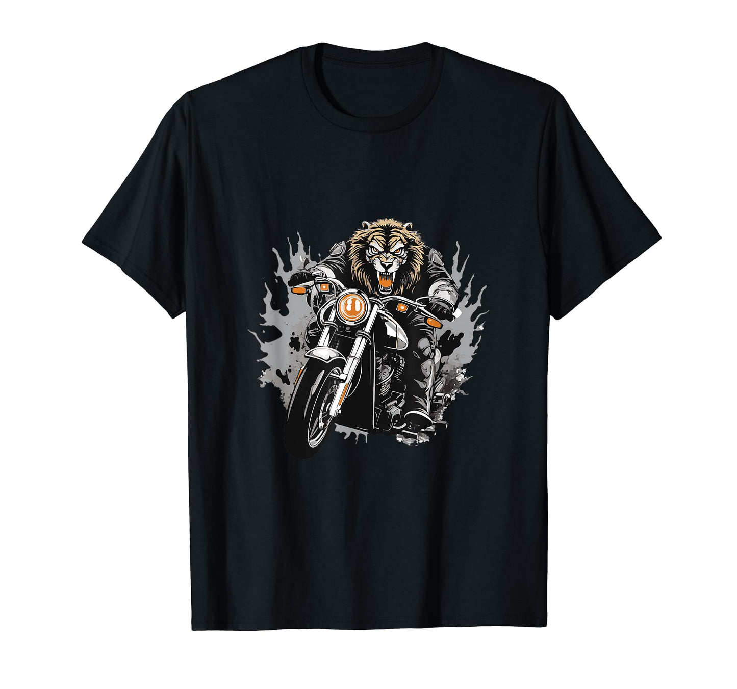 Lion Riding Motorcycle Dad Biker T-Shirt - Casual Everyday Wear Unisex - T-Shirt, Sweatshirt, Hoodie