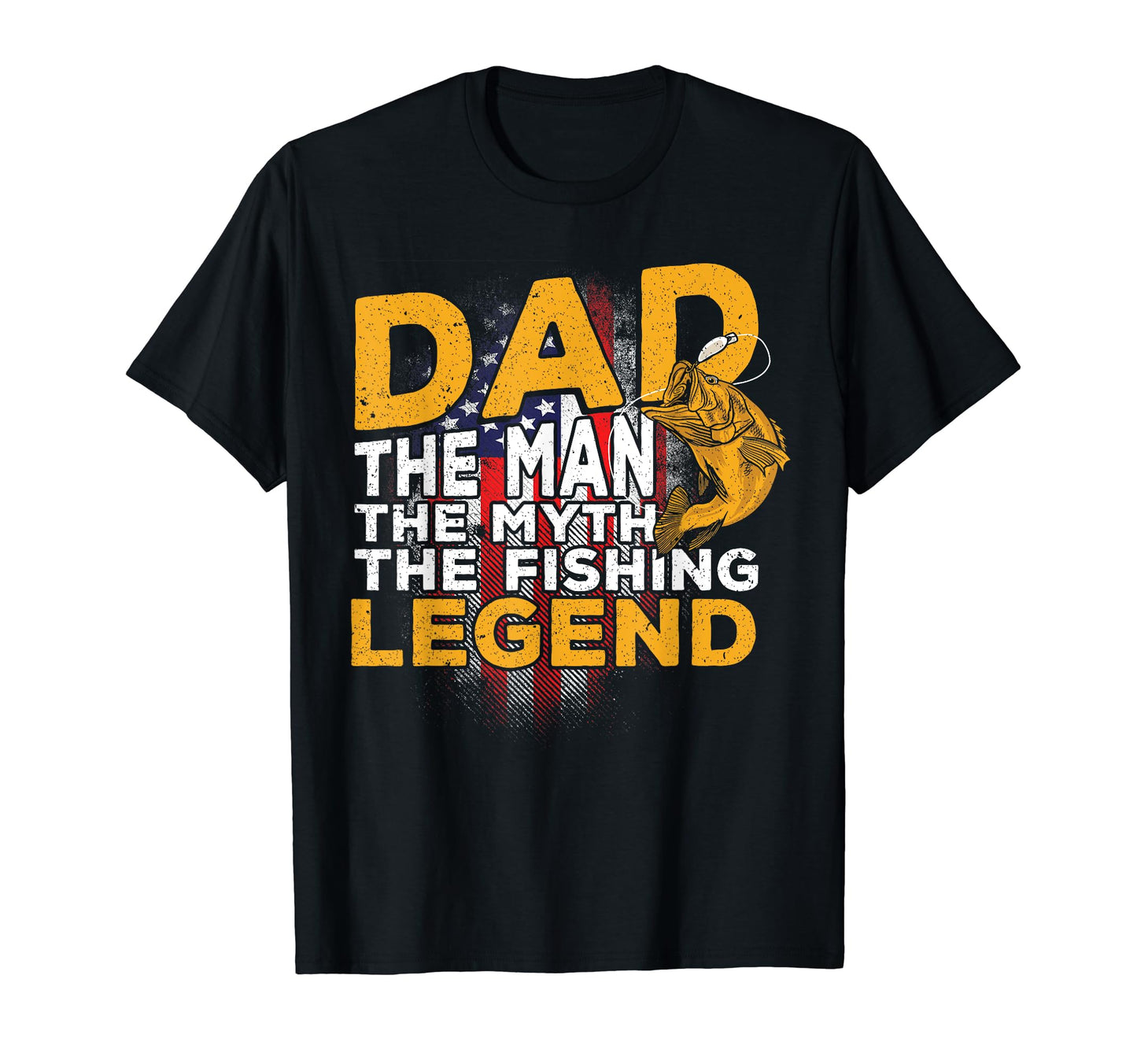 Us Flag Fishing Dad Myth Fishing Legend T-Shirt - Graphic Print for Adults - T-Shirt, Sweatshirt, Hoodie
