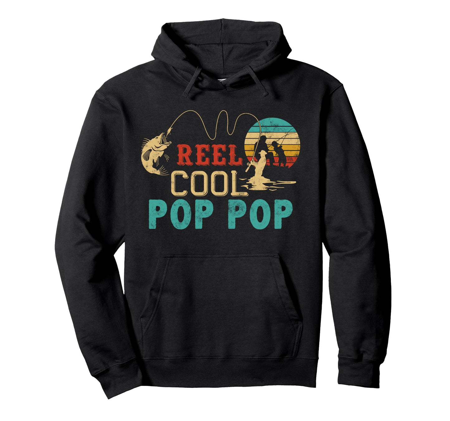 Fishing Reel Pop Pop Fathers Day Gift Hoodie - Custom Art Print Unisex - T-Shirt, Sweatshirt, Hoodie