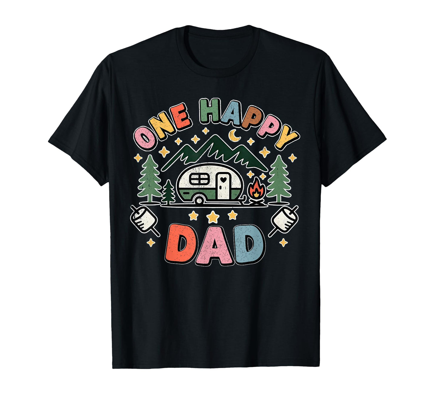 One Happy Dad Camper First Birthday T-Shirt - Custom Art Print Unisex - T-Shirt, Sweatshirt, Hoodie