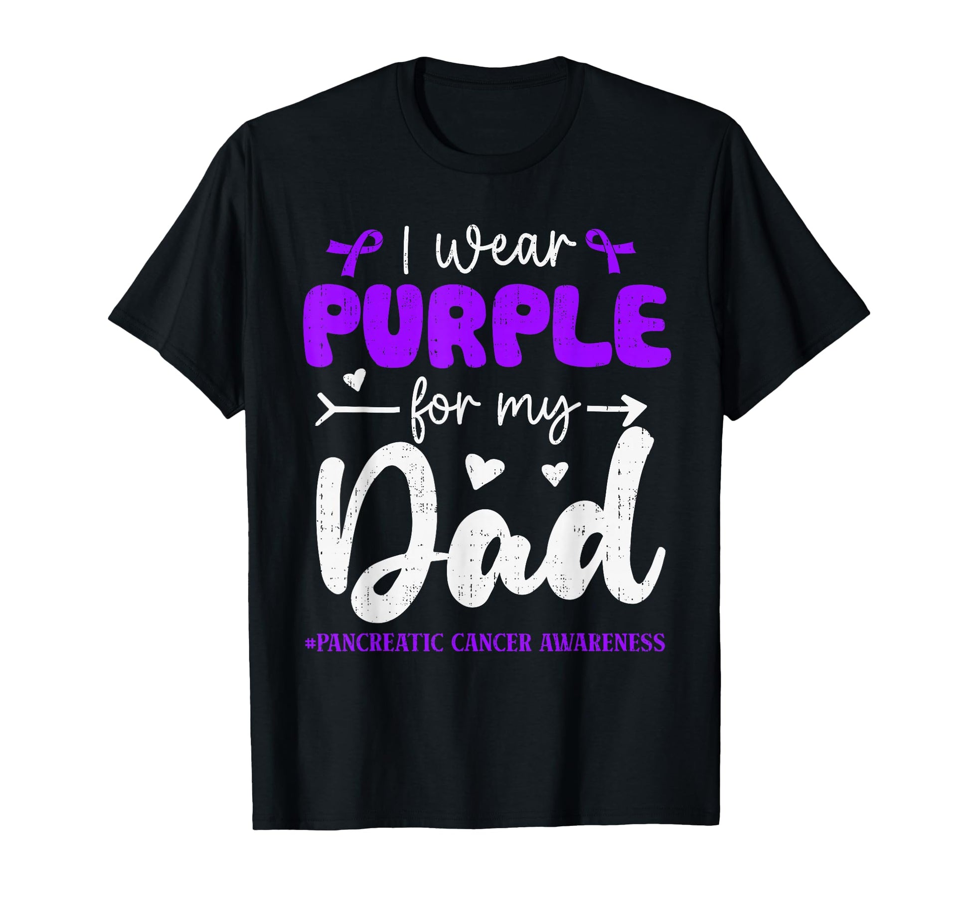 I Wear Purple Dad Pancreatic Cancer T-Shirt - Unique Graphic Men Women - T-Shirt, Sweatshirt, Hoodie