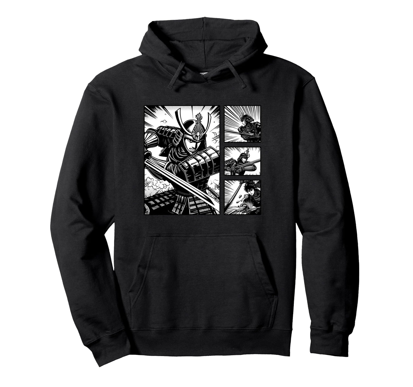 Japanese Fighters Battling Pop Art Hoodie - Minimalist Print for Adults - T-Shirt, Sweatshirt, Hoodie