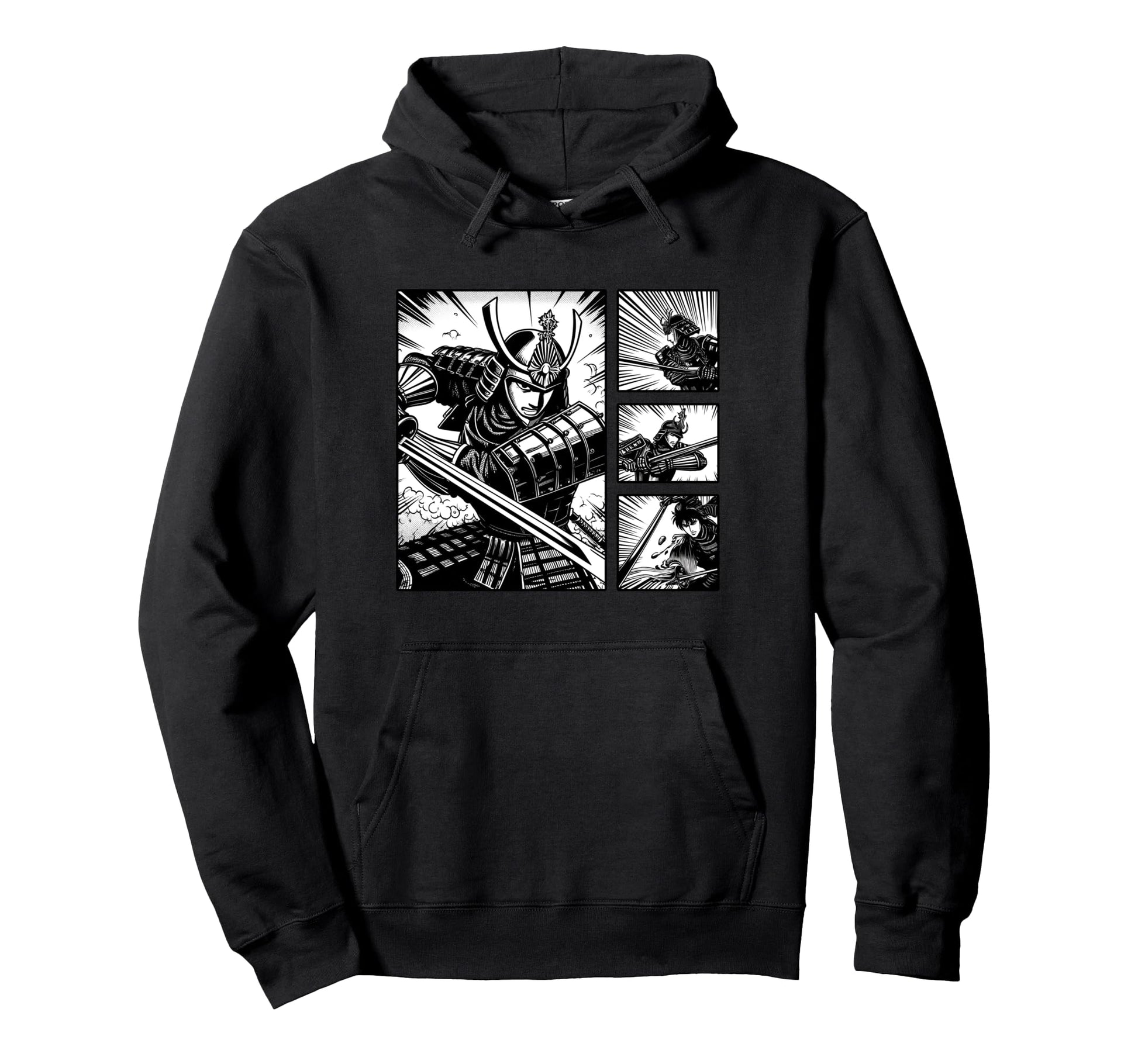 Japanese Fighters Battling Pop Art Hoodie - Minimalist Print for Adults - T-Shirt, Sweatshirt, Hoodie