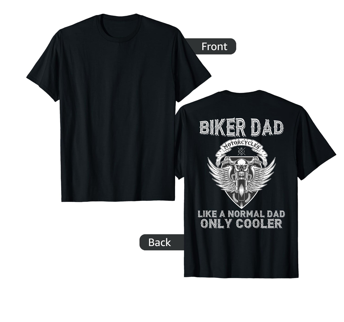 Mens Biker Dad Distressed T-Shirt - Fun Novelty Design for Adults - T-Shirt, Sweatshirt, Hoodie