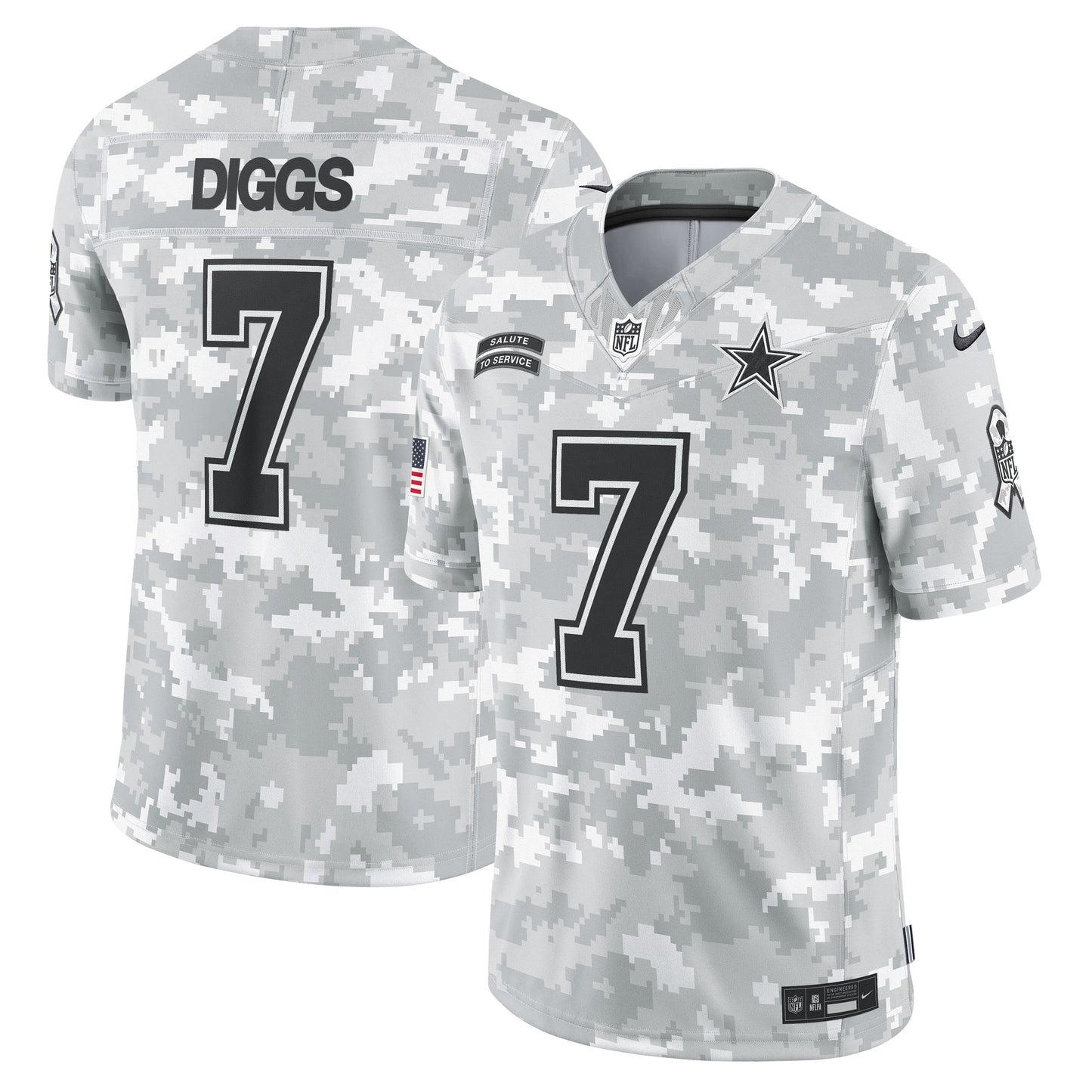 Trevon Diggs Dallas Cowboys 2024 Salute to Service Limited Jersey - Arctic Camo football jersey product view 1