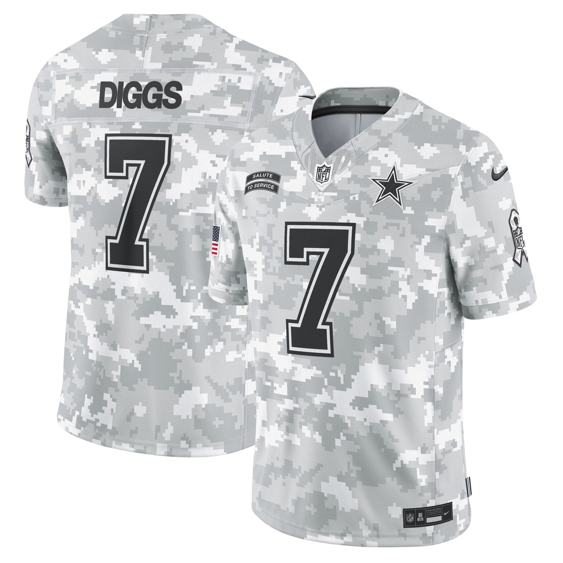 Trevon Diggs Dallas Cowboys 2024 Salute to Service Limited Jersey - Arctic Camo football jersey product view 1