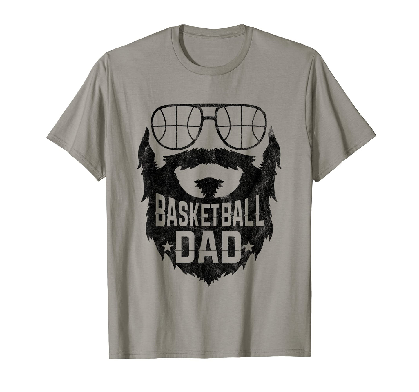 Mens Proud Bearded Basketball Dad T-Shirt - Minimalist Print for Adults - T-Shirt, Sweatshirt, Hoodie