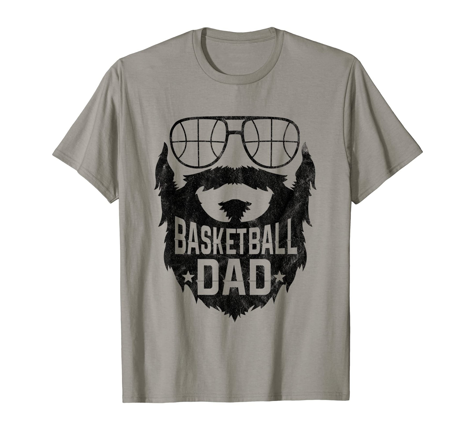 Mens Proud Bearded Basketball Dad T-Shirt - Minimalist Print for Adults - T-Shirt, Sweatshirt, Hoodie