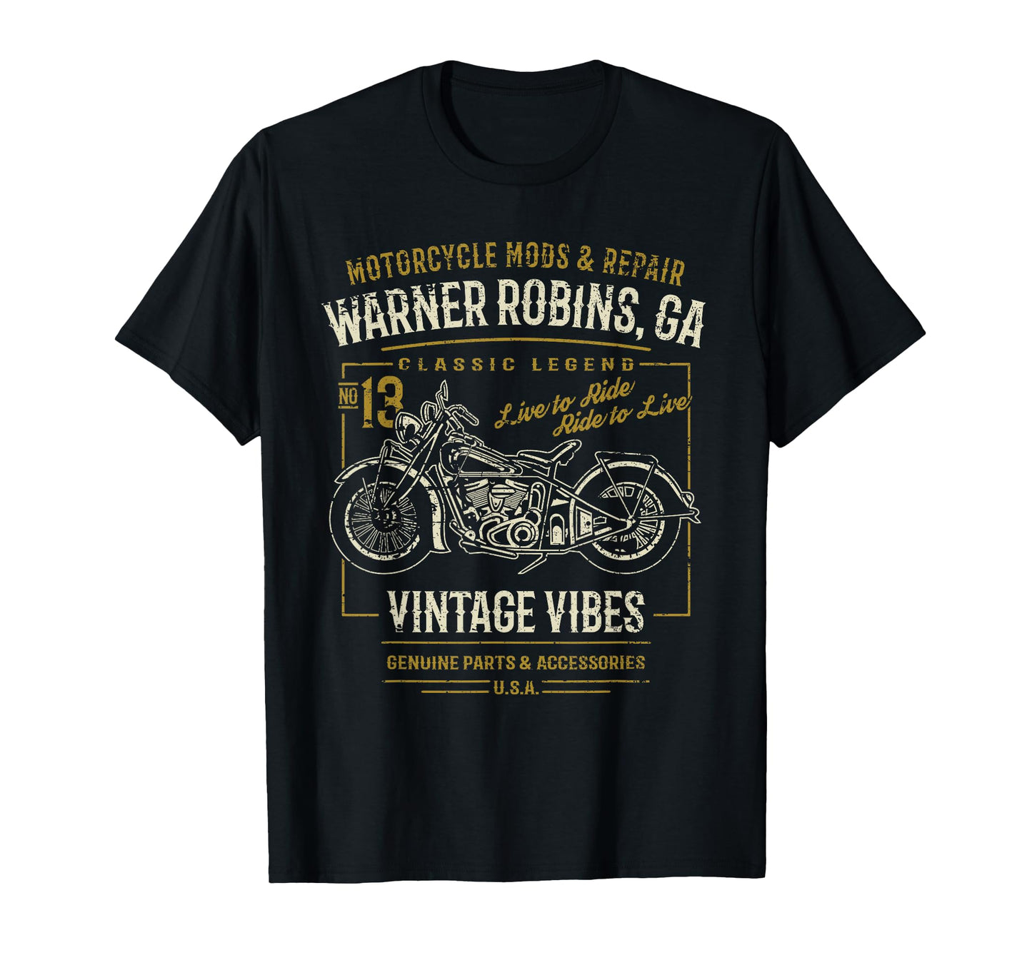 Warner Robins Ga Usa Distressed T-Shirt - Novelty Apparel Men Women - T-Shirt, Sweatshirt, Hoodie