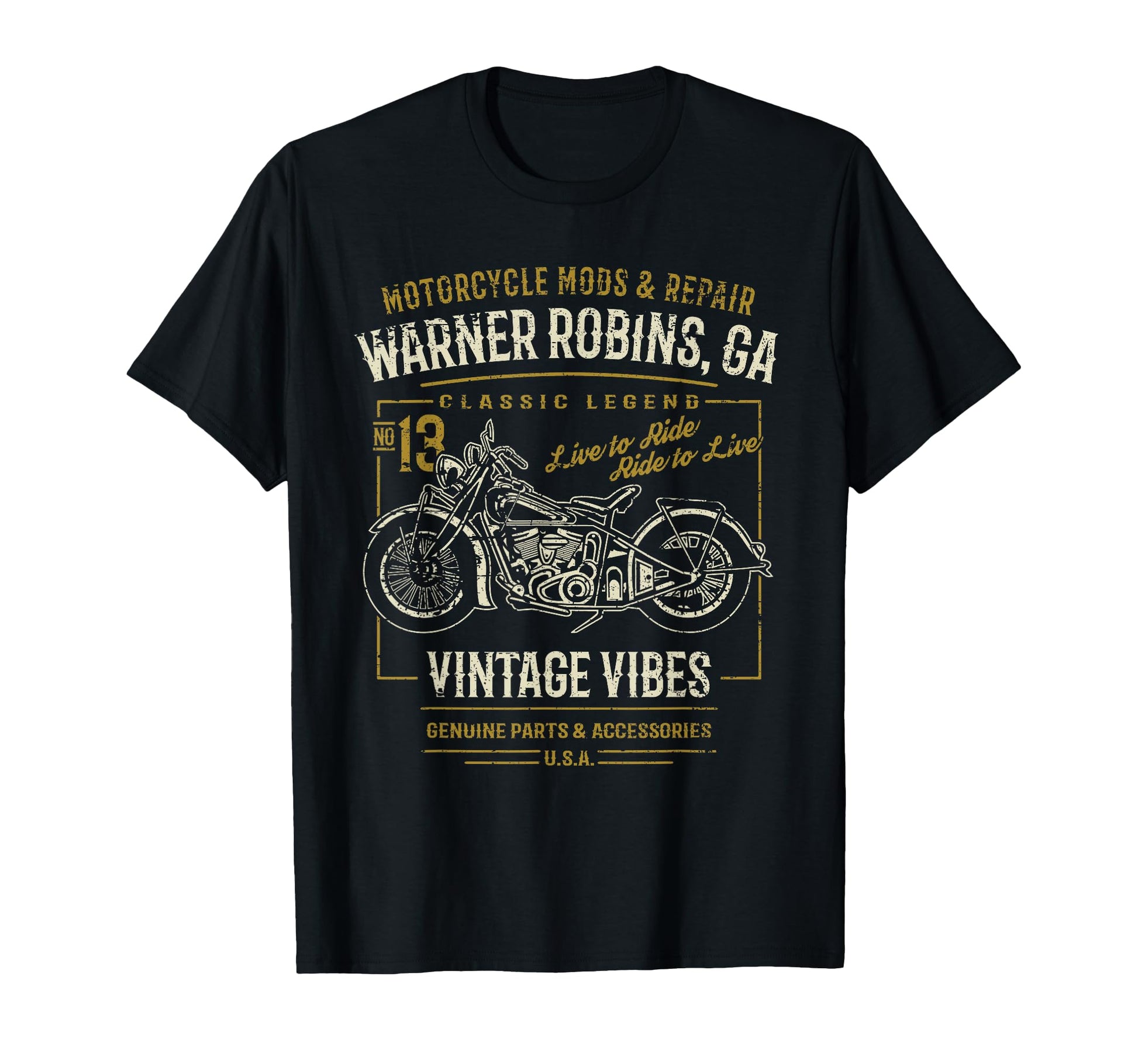 Warner Robins Ga Usa Distressed T-Shirt - Novelty Apparel Men Women - T-Shirt, Sweatshirt, Hoodie