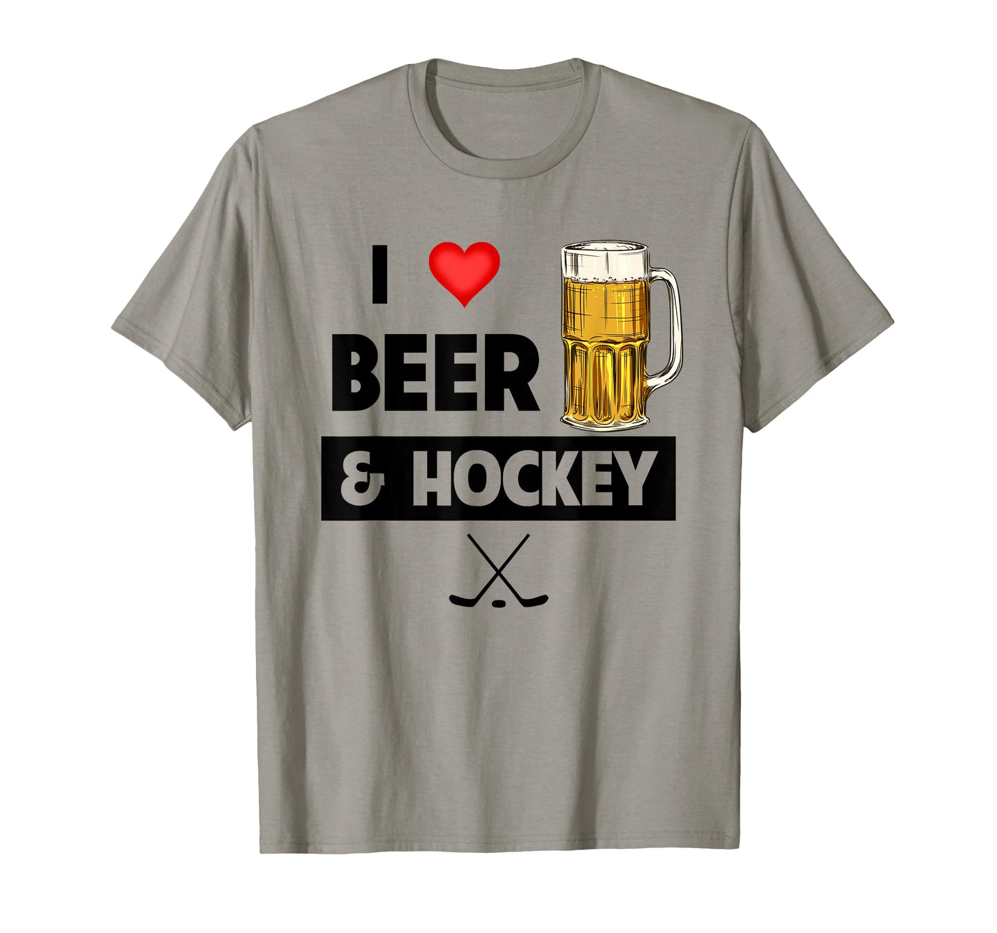 I Love Beer Hockey Drinking T-Shirt - Casual Everyday Wear for Adults - T-Shirt, Sweatshirt, Hoodie