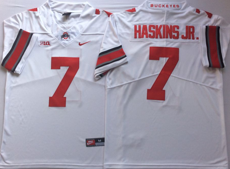 Men's Ohio State Buckeyes Dwayne Haskins White Player Game Jersey sports jersey product view 1