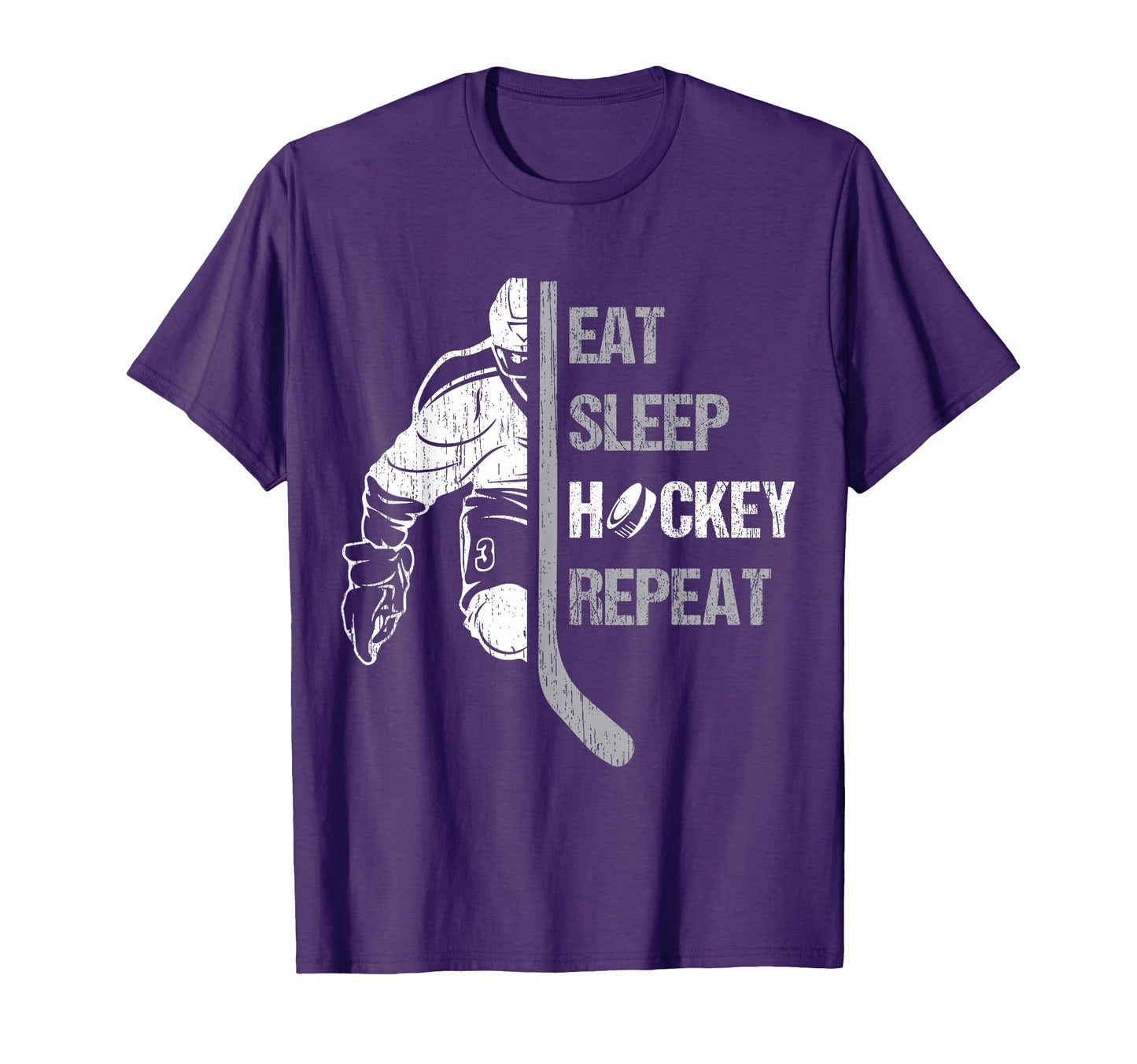 Hockey Eat Sleep Hockey Repeat Lovers T-Shirt - Graphic Print Unisex - T-Shirt, Sweatshirt, Hoodie