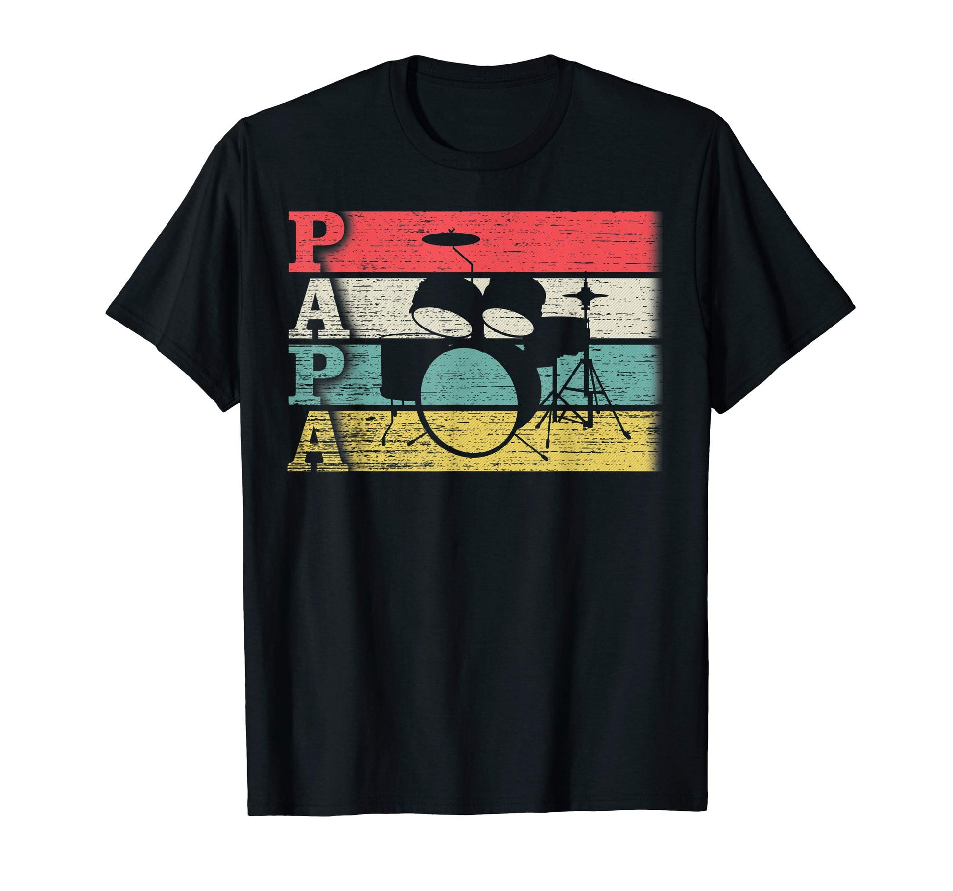 Drummer Papa Drums Musician Silhouette T-Shirt - Unique Graphic for Adults - T-Shirt, Sweatshirt, Hoodie