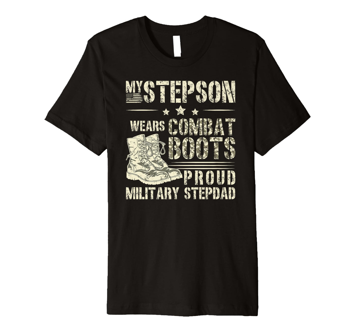 Mens Proud Military Stepdad T-Shirt - Aesthetic Graphic for Adults - T-Shirt, Sweatshirt, Hoodie