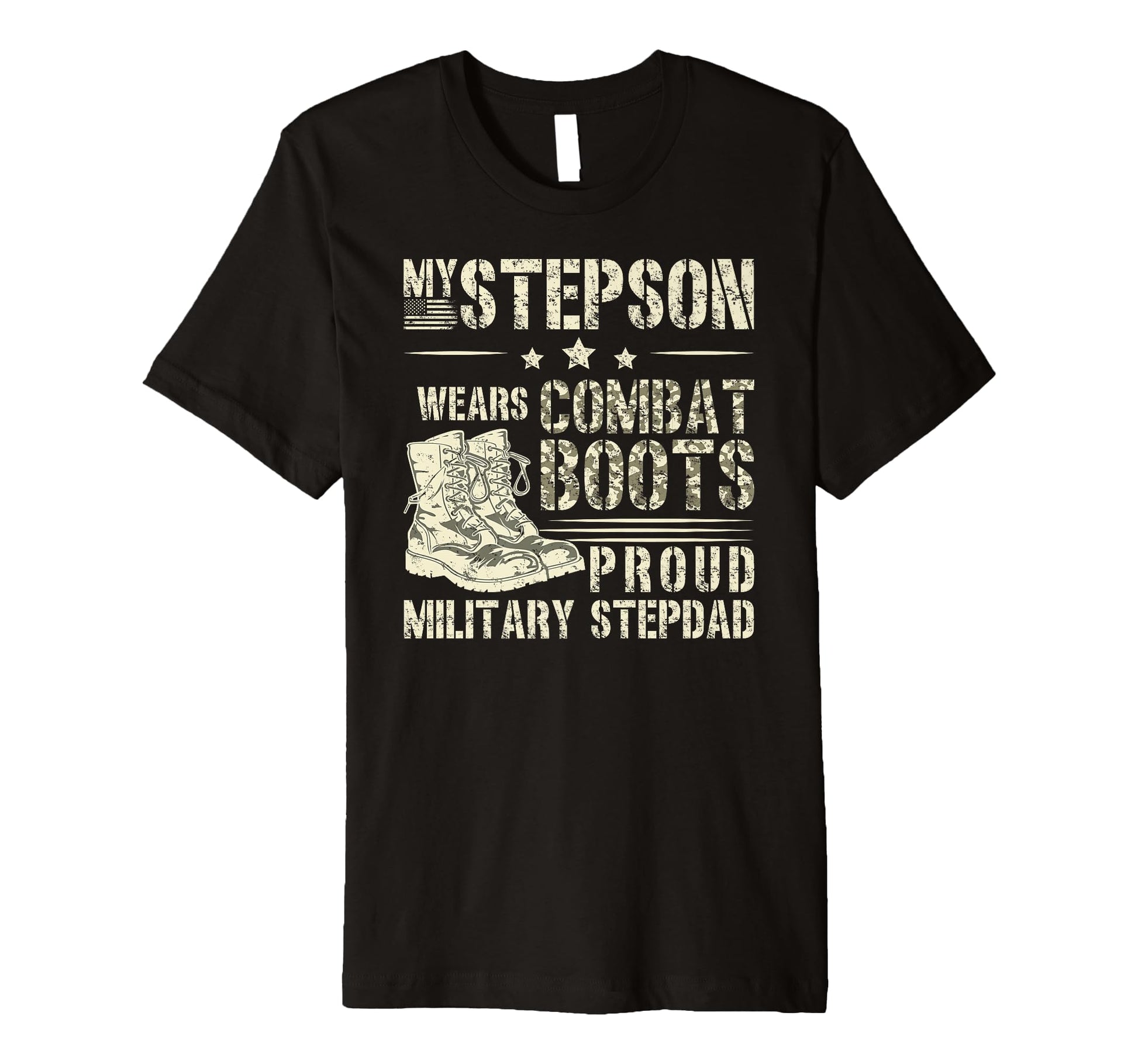 Mens Proud Military Stepdad T-Shirt - Aesthetic Graphic for Adults - T-Shirt, Sweatshirt, Hoodie