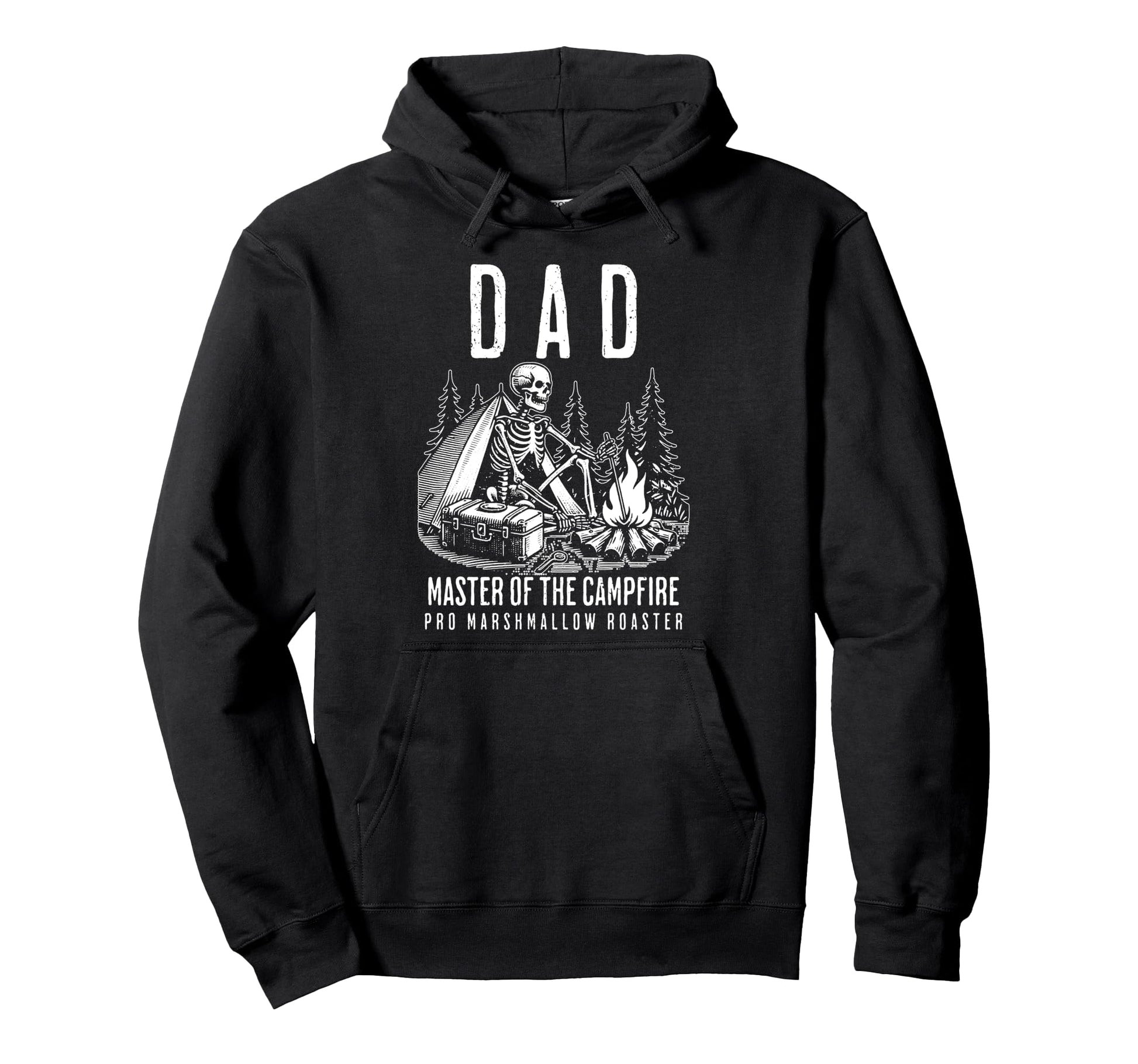 Dad Master Campfire Skeleton Camping Dad Hoodie - Novelty Apparel Unisex - T-Shirt, Sweatshirt, Hoodie