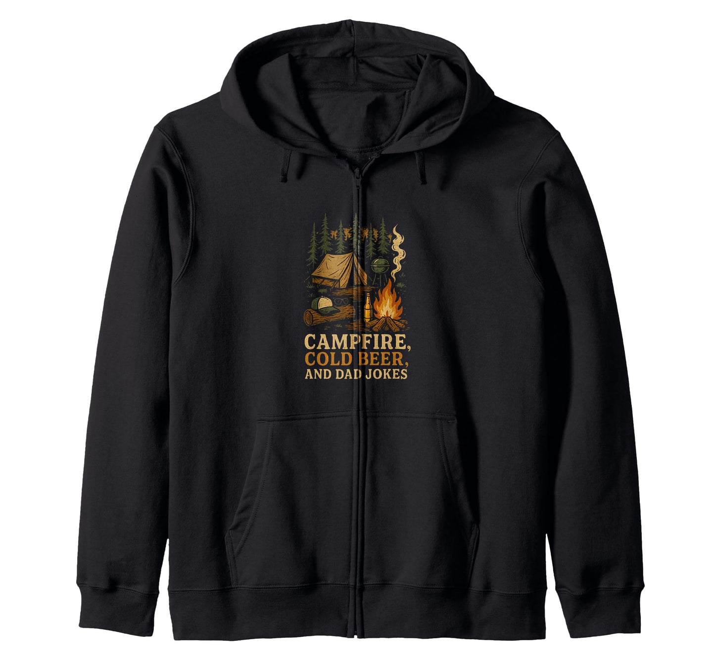 Campfire Vibes Dad Fathersday Beer And Sweatshirt - Trendy Graphic Unisex - T-Shirt, Sweatshirt, Hoodie