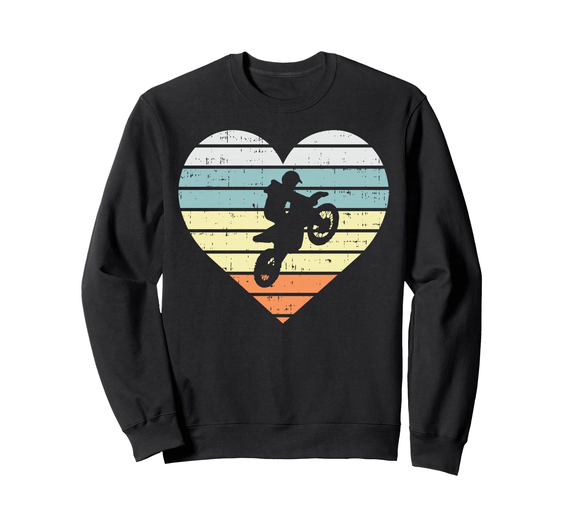 Dirt Biker Motocross Heart Track Sweatshirt - Fun Novelty Design Men Women - T-Shirt, Sweatshirt, Hoodie