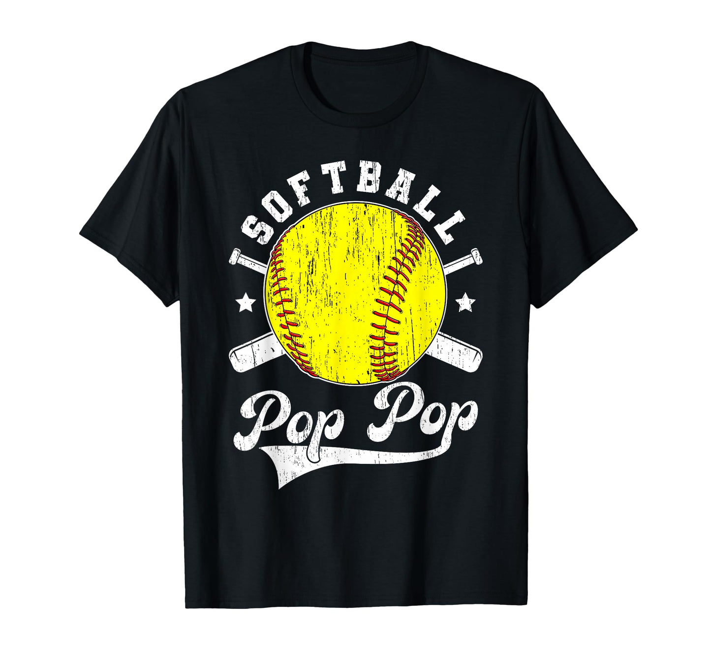 Softball Pop Pop Grandpa Softball T-Shirt - Custom Art Print for Adults - T-Shirt, Sweatshirt, Hoodie