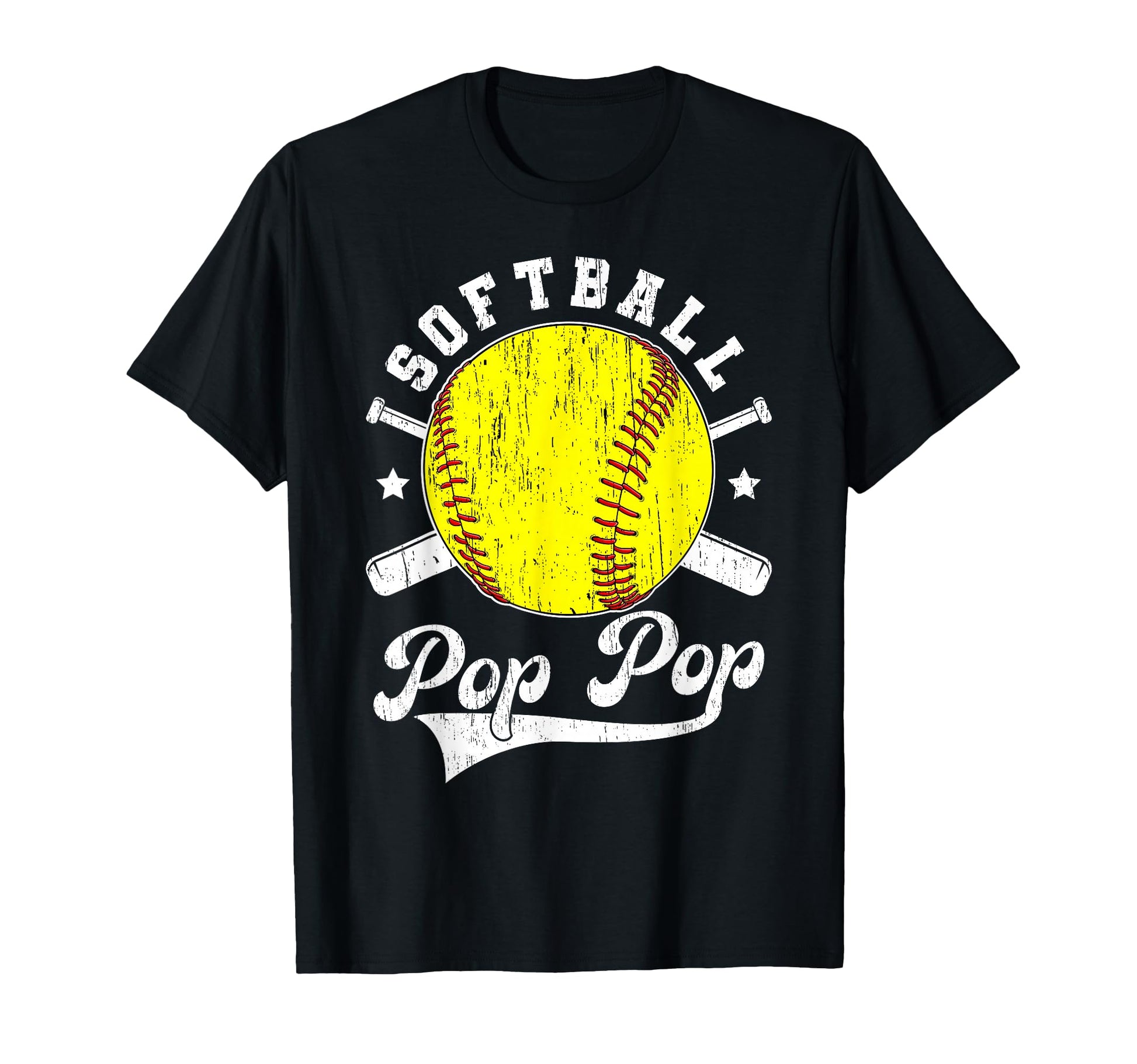 Softball Pop Pop Grandpa Softball T-Shirt - Custom Art Print for Adults - T-Shirt, Sweatshirt, Hoodie