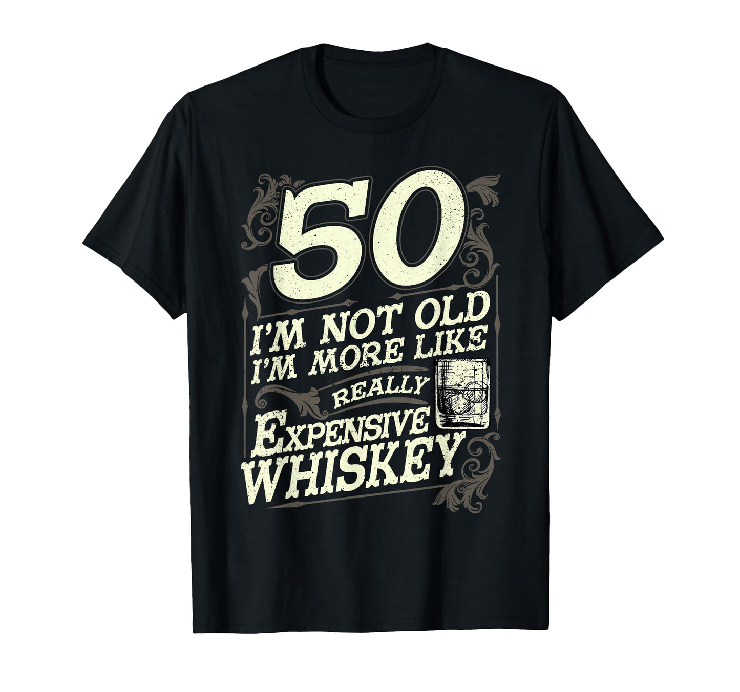 50 Years Old Whiskey Bourbon 50Th T-Shirt - Fun Novelty Design Unisex - T-Shirt, Sweatshirt, Hoodie