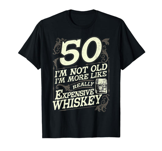 50 Years Old Whiskey Bourbon 50Th T-Shirt - Fun Novelty Design Unisex - T-Shirt, Sweatshirt, Hoodie