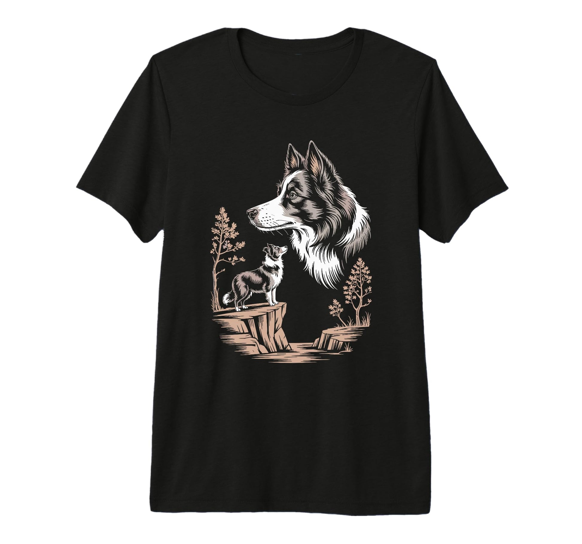 Mom Dad Border Collie Dog Owner Hiking T-Shirt - Minimalist Print Unisex - T-Shirt, Sweatshirt, Hoodie