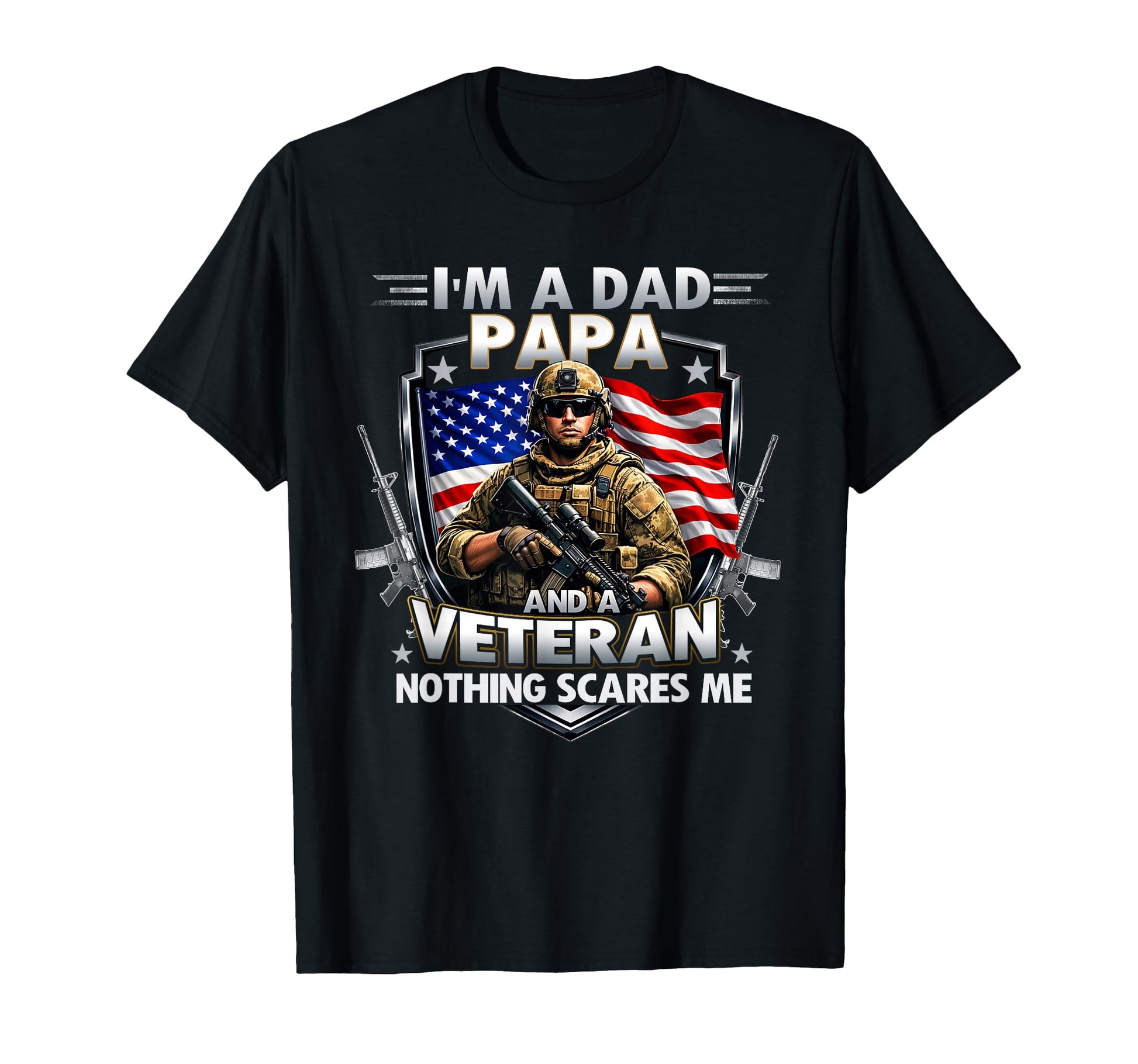 Im Dad Papa And Veteran Funny Veteran Dad T-Shirt - Trendy Graphic Unisex - T-Shirt, Sweatshirt, Hoodie
