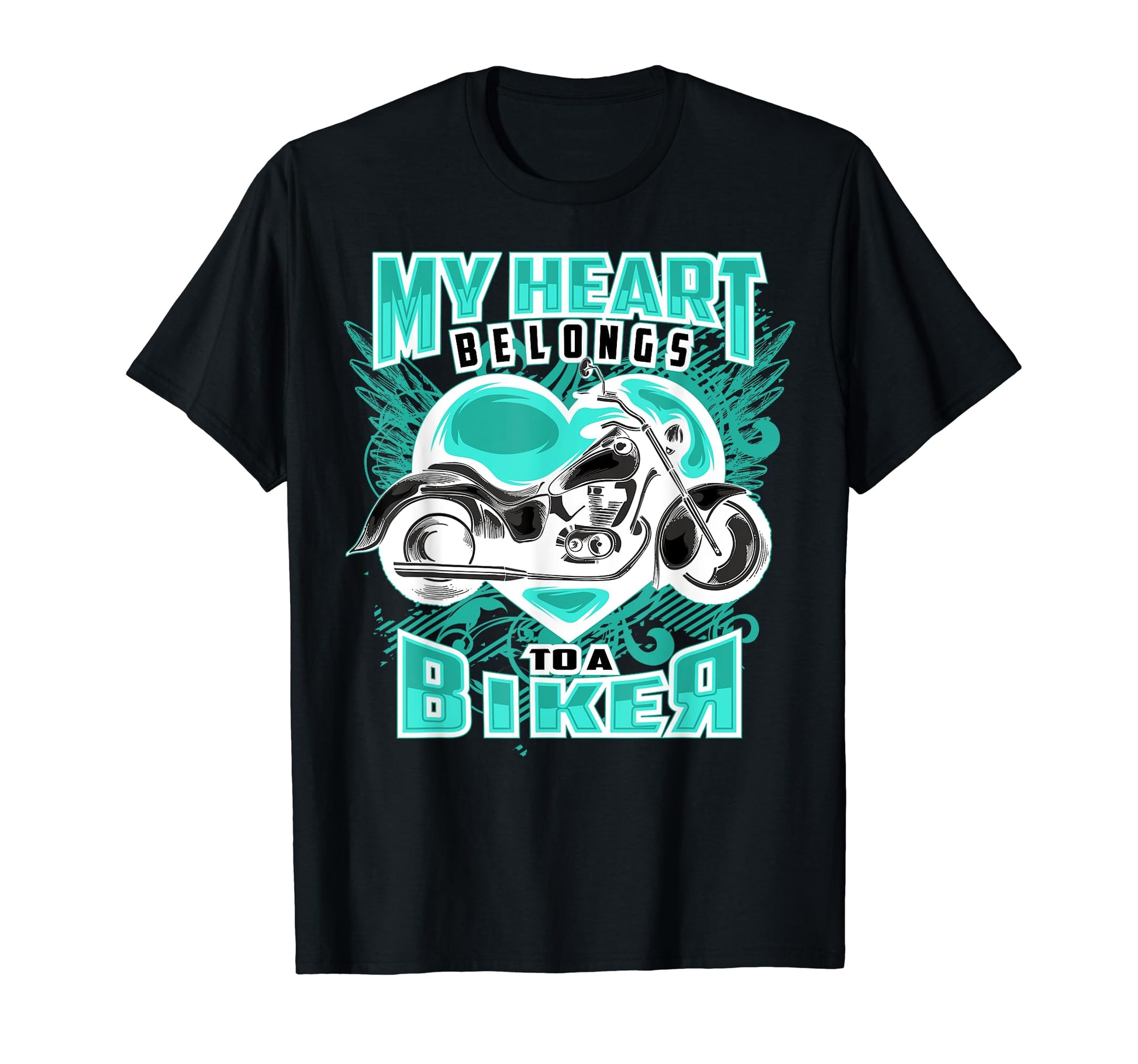 My Heart Belongs To Biker Biker T-Shirt - Fun Novelty Design Men Women - T-Shirt, Sweatshirt, Hoodie