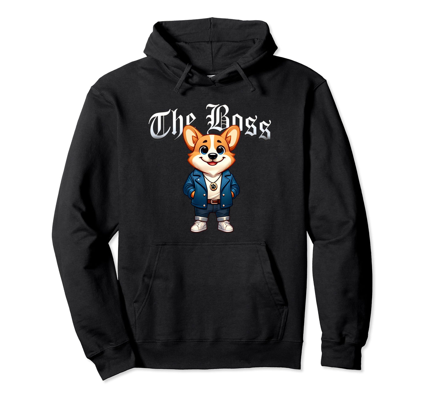 Corgi Dog Boss Jacket Outfit Dog Mom Hoodie - Custom Art Print Men Women - T-Shirt, Sweatshirt, Hoodie