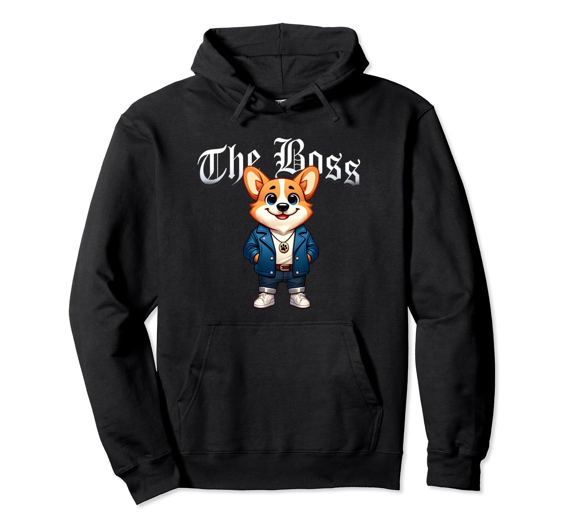 Corgi Dog Boss Jacket Outfit Dog Mom Hoodie - Custom Art Print Men Women - T-Shirt, Sweatshirt, Hoodie
