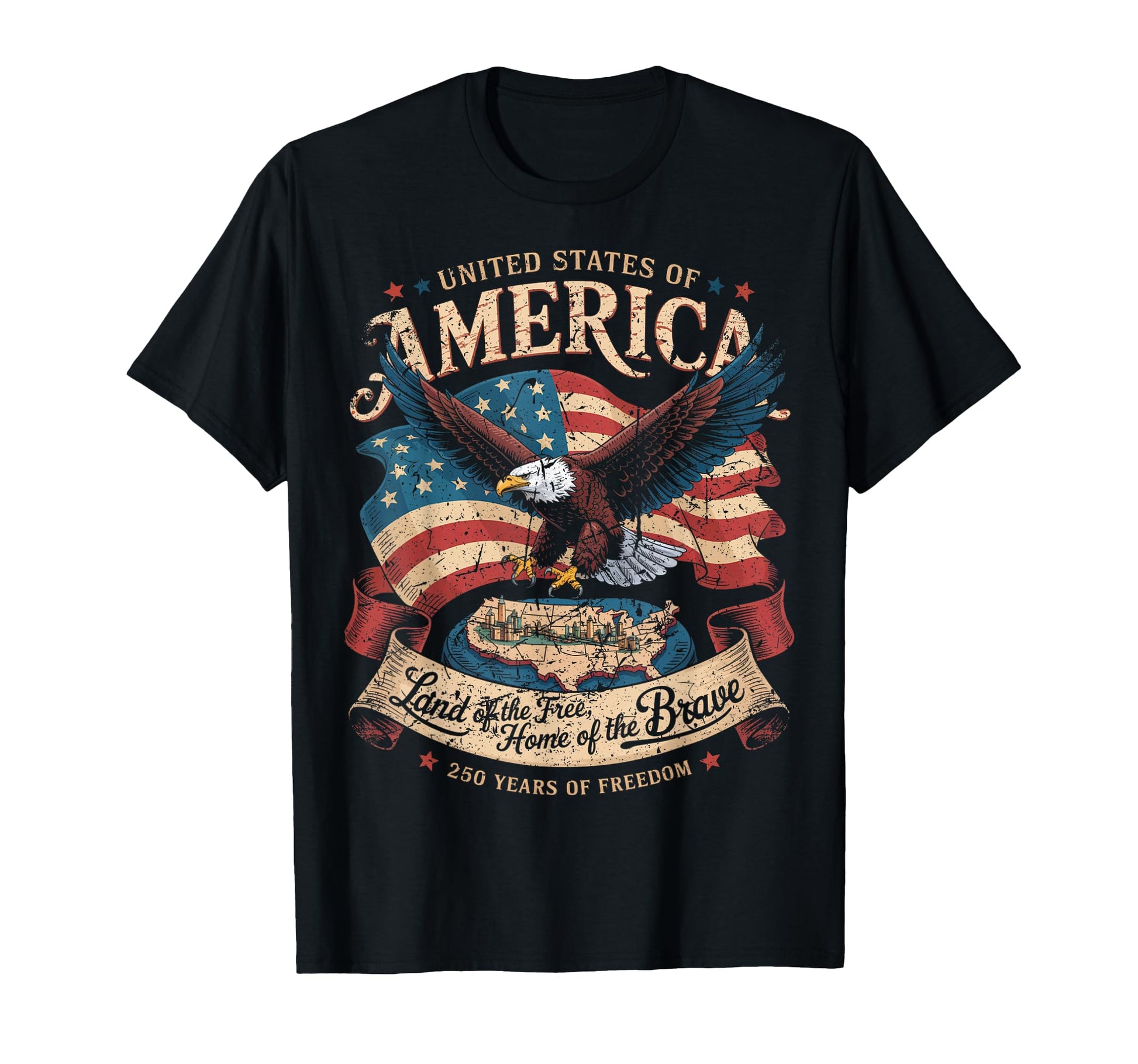 Bald Eagle 250Th Anniversary America Usa T-Shirt - Graphic Print Men Women - T-Shirt, Sweatshirt, Hoodie