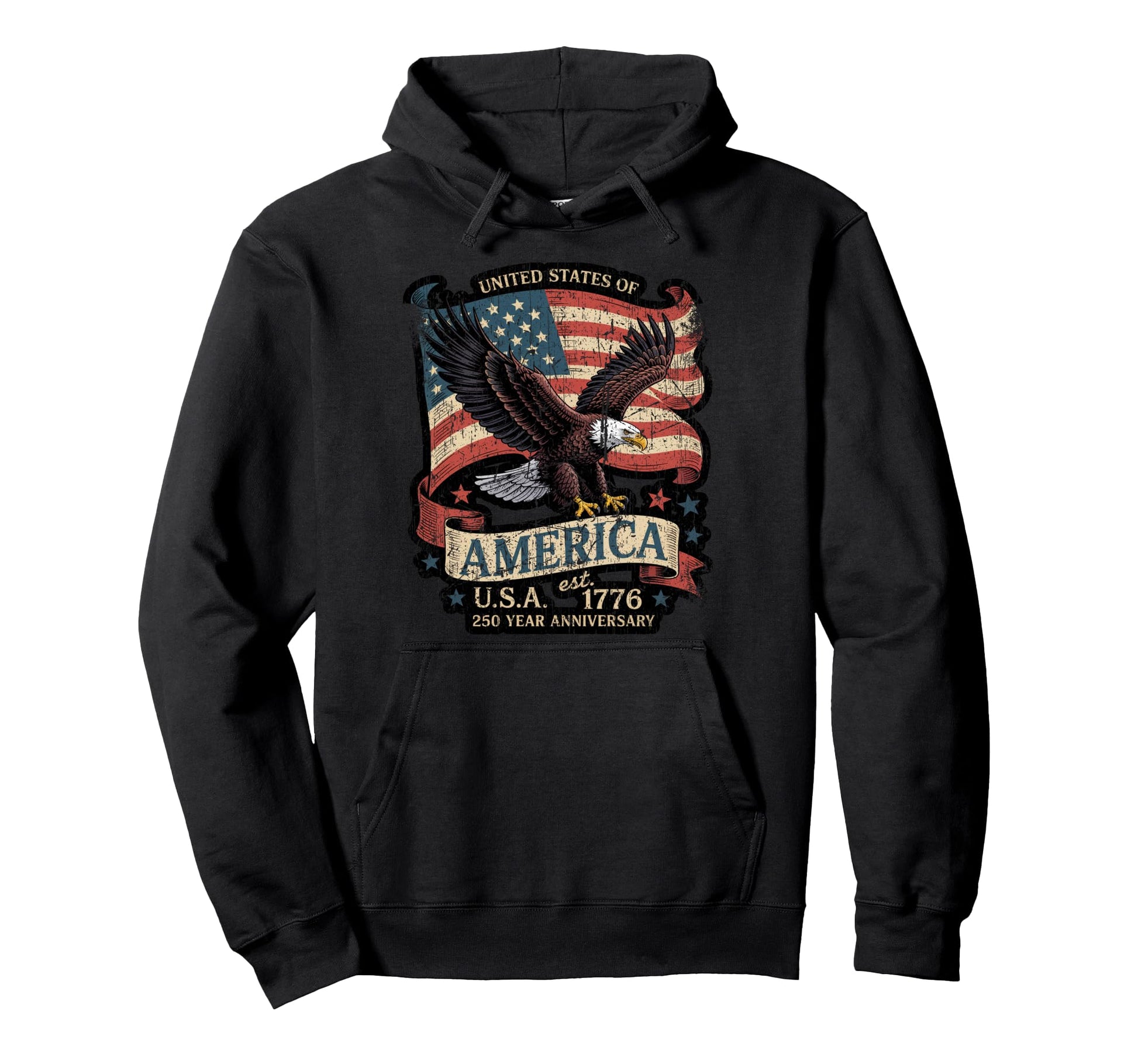 Bald Eagle Us Flag Hoodie - Unique Graphic for Adults - T-Shirt, Sweatshirt, Hoodie