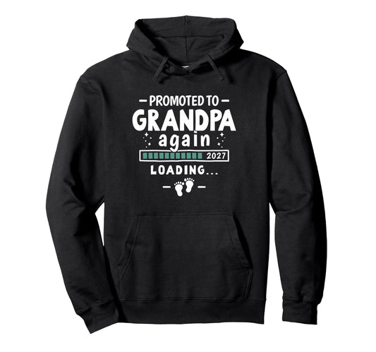 2Nd Time Grandpa Announcement Promoted Hoodie - Novelty Apparel Men Women - T-Shirt, Sweatshirt, Hoodie