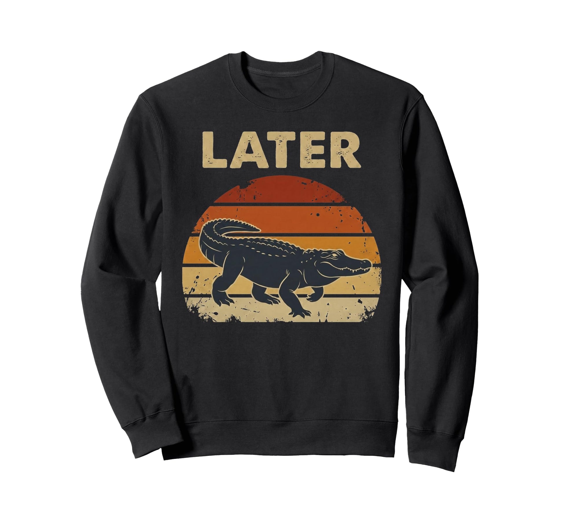 Later Gator Funny Alligator Sunset Sweatshirt - Minimalist Print Unisex - T-Shirt, Sweatshirt, Hoodie