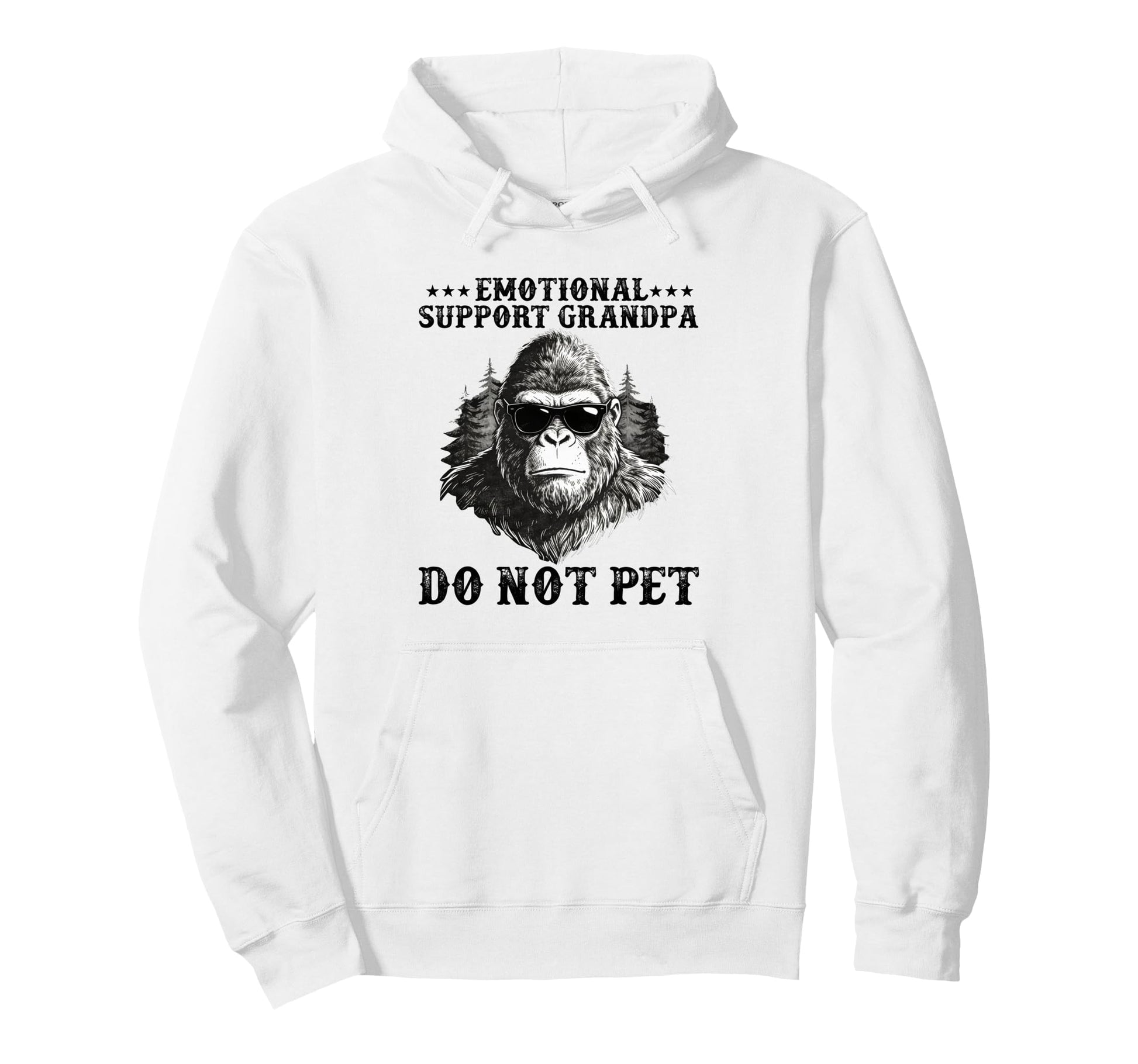 Emotional Support Grandpa Do Not Pet Hoodie - Minimalist Print Men Women - T-Shirt, Sweatshirt, Hoodie