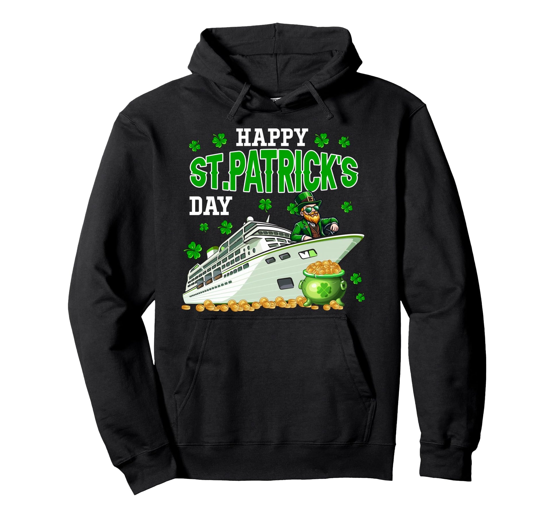 St Patricks Day Driving Cruise Ship Hoodie - Aesthetic Graphic Unisex - T-Shirt, Sweatshirt, Hoodie