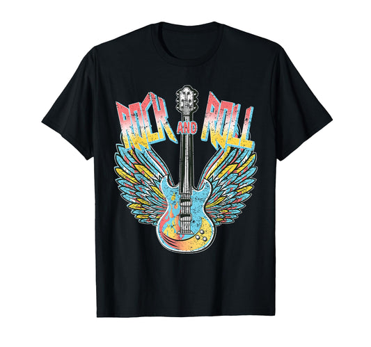 80S Rock Roll Music Electric Guitar T-Shirt - Casual Everyday Wear Unisex - T-Shirt, Sweatshirt, Hoodie